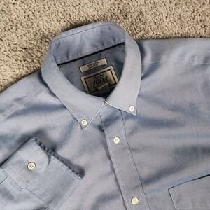 Jos A Bank 1905 Slim Fit 15.5-33 Non Iron Blue Silver Sheen Mens Shirt